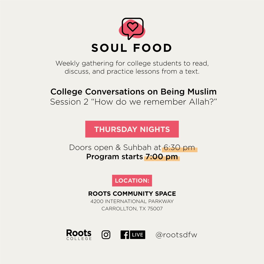 College students: tonight we continue our fresh series on Being Muslim with our second group discussion on what it means to "remember Allah" - a tough conversation in our age of endless distraction.