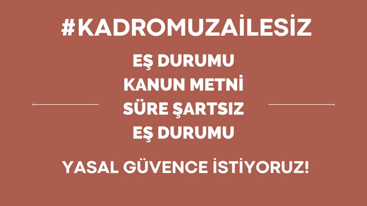 glcarzuu's tweet photo. Ya işimiz ? Ya eşimiz mi ? Biz ikisini de bırakmak istemiyoruz, aile birliği ile iş demek istiyoruz!
Genel kurul'da aile birliğimiz süre şartı olmadan geçsin artık! Eş durumu mazereti eklenmelidir!
@mustafaelitas
@haliletyemez 
@akbasogluemin
@ismailgunes64
#KadromuzAilesiz https://t.co/tkSUUuqPg4
