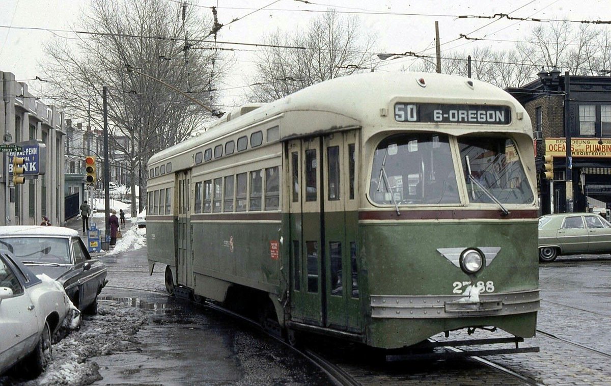 SEPTA_SOCIAL's tweet photo. #Throwbackthursday π
When the Route 50 toured South Philly as a trolley & traveled to 6th & Oregon! Today, the Route 50 occupies Northeast Philadelphia as a bus.
πQuiz Timeπ: Who can tell us beginning & ending stops of the Route 50?
#SEPTA #SEPTASocial #TRANSIT https://t.co/5YW0hBUsCF