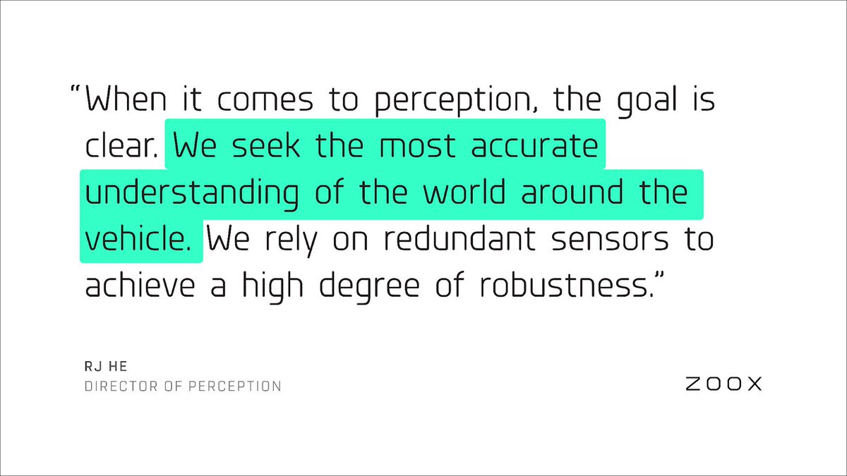 zoox's tweet photo. Before a robotaxi can operate it needs to be able to ‘see’ its environment. Head to our Journal to read about the sensors that enable our vehicles to have a 360° understanding of their surroundings: https://t.co/RlwTCmupcj. https://t.co/Eiho7iReuy