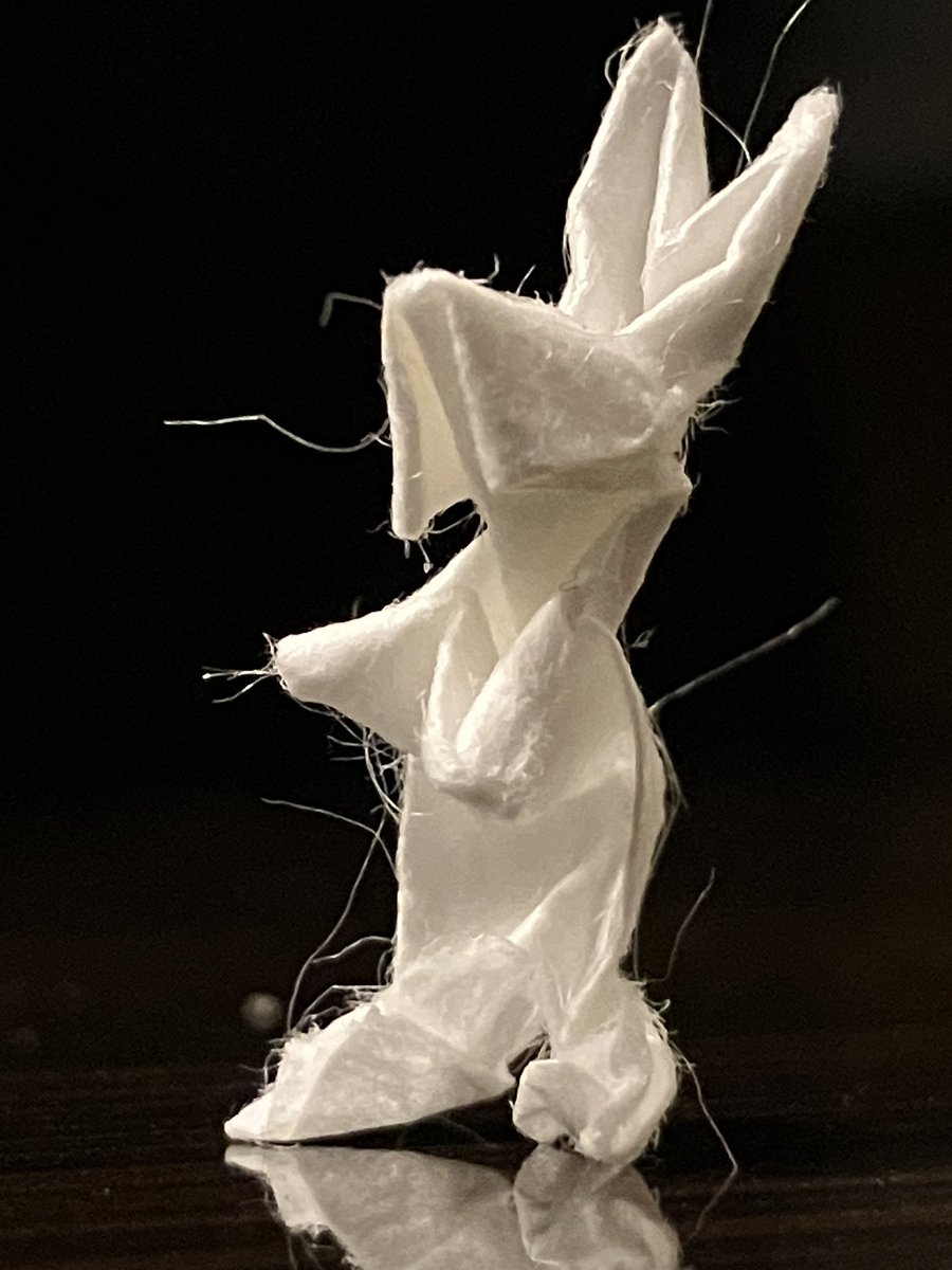 KzkOrigami's tweet photo. 卯年なので、
「ウサギ」作:オリジナル

３枚目、before箸（袋？巻き？） https://t.co/0GEhkfV8vH