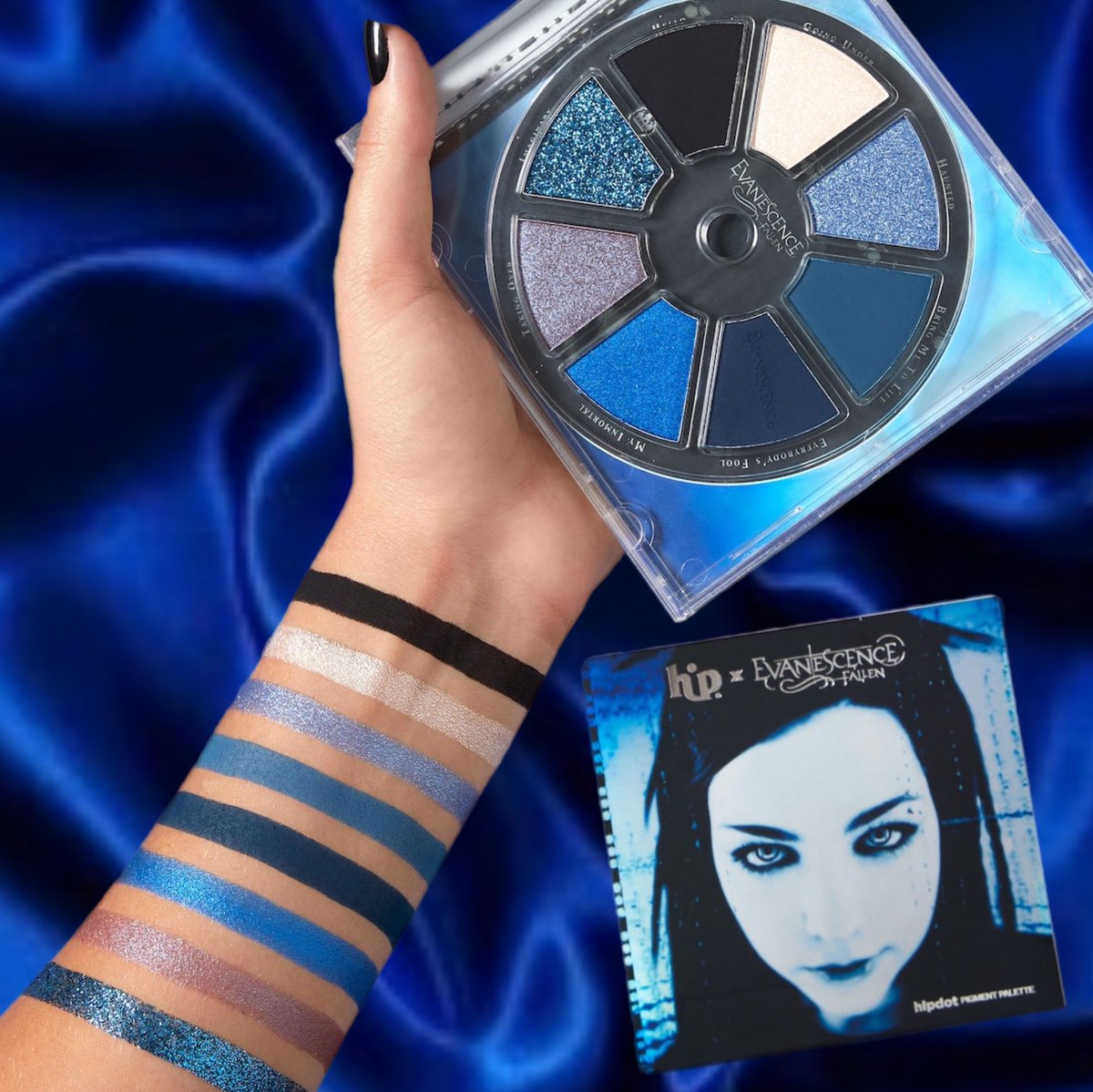 HipDot (@hipdotcosmetics) on Twitter photo #HIPDOTxEvanescence Fallen Available Now!
This 💿 palette includes 8 "tracks" of soft mattes, pigmented shimmers, foils and easy to blend glitters. All shades inspired by the album's cover art and cool blue tones evoked by the lyrics.
<a href="/evanescence/">Evanescence</a> #HIPDOTxEvanescence Fallen Available Now!
This 💿 palette includes 8 "tracks" of soft mattes, pigmented shimmers, foils and easy to blend glitters. All shades inspired by the album's cover art and cool blue tones evoked by the lyrics.
<a href="/evanescence/">Evanescence</a>