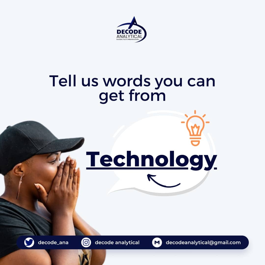 Decode_ana's tweet photo. How many words can you get from this.Β Drop your answers on the comment session π
#technology #decodeanalytical https://t.co/ivFrf0QrgT