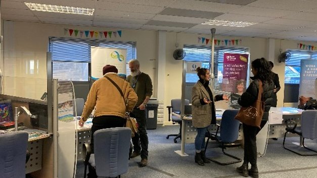 JodieWilsonUk's tweet photo. ⭐️⭐️Fantastic news that 80 customers met with a mix of 10 employers @CheltenhamJCP resulting in a number of job interviews, job leads both in person &amp; to apply online.Look out for more #jobsevent dates @CheltenhamJCP @JCPinGloucester  @KateCurtisDWP @PreetaRamachan2 ⭐️⭐️ https://t.co/ZQJKy2w7FT