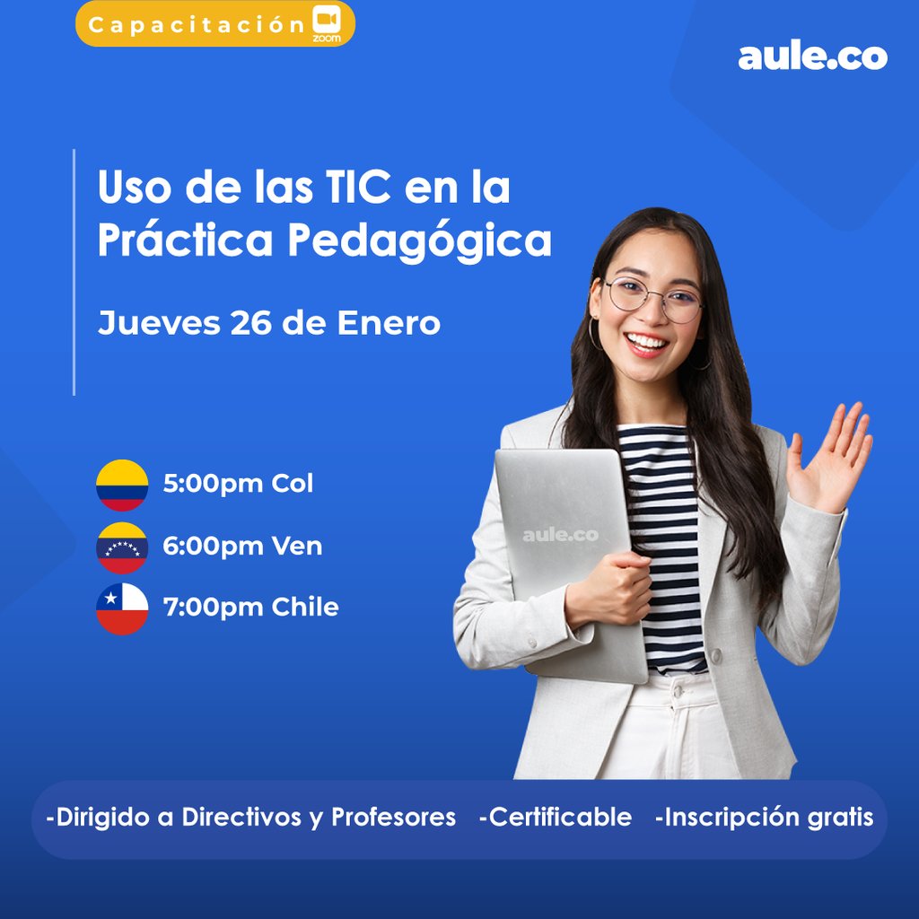 aulegroup's tweet photo. ¡REGRESARON NUESTRAS CAPACITACIONES!

Capacitación "Uso de las TIC en la Práctica Pedagógica" una temática interesante que viene cargada de herramientas tecnológicas aplicadas en el aula de clases.

Link de Inscripción
https://t.co/1NvCbvRgK8 https://t.co/ZfYJt1aNVx