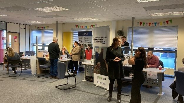 JodieWilsonUk's tweet photo. ⭐️⭐️Fantastic news that 80 customers met with a mix of 10 employers @CheltenhamJCP resulting in a number of job interviews, job leads both in person &amp; to apply online.Look out for more #jobsevent dates @CheltenhamJCP @JCPinGloucester  @KateCurtisDWP @PreetaRamachan2 ⭐️⭐️ https://t.co/ZQJKy2w7FT