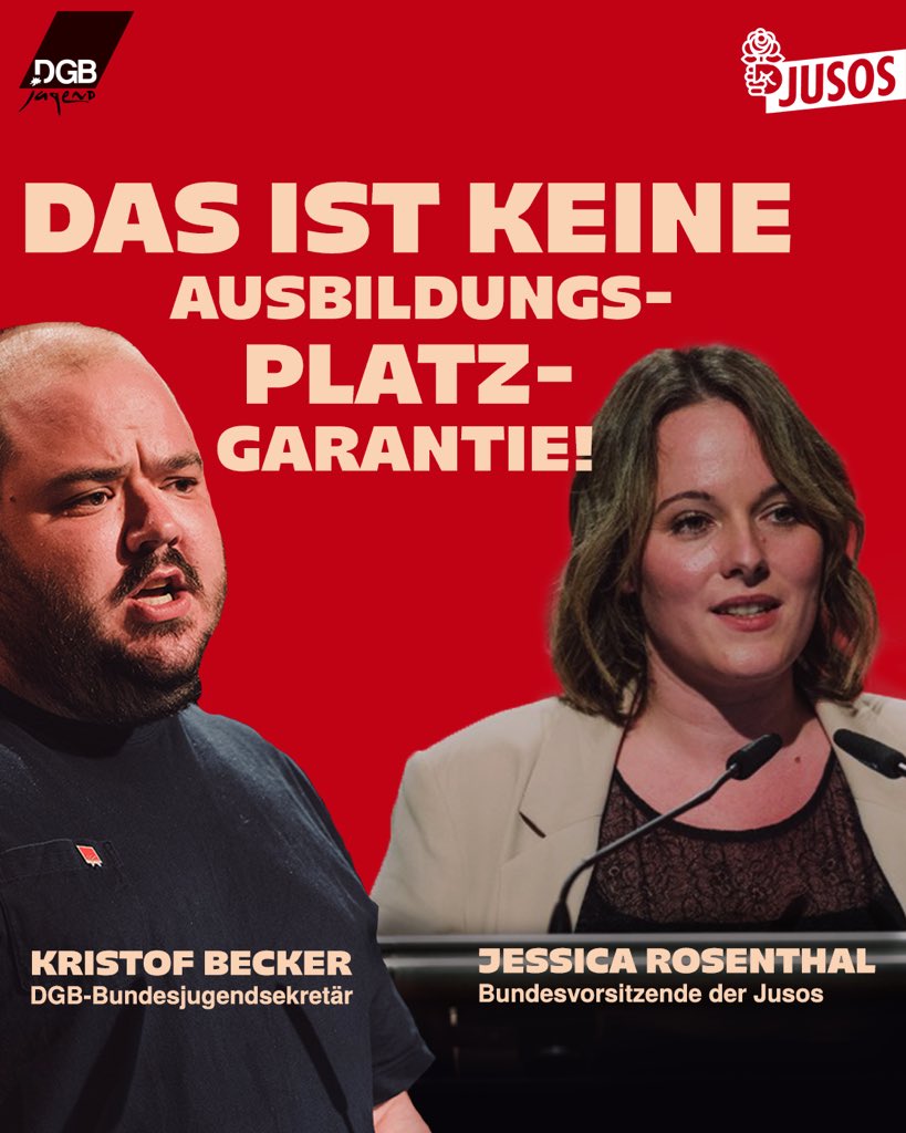 Der Entwurf von <a href="/hubertus_heil/">Hubertus Heil</a> zur Stärkung der Berufsausbildung ist unzureichend: Wir wollen ein echtes Garantiegesetz! Dazu gehört: Idividueller Rechtsanspruch auf einen Ausbildungsplatz, der jungen Personen tatsächlich hilft, einen Platz zu erhalten! #Ausbildungsplatzgarantie