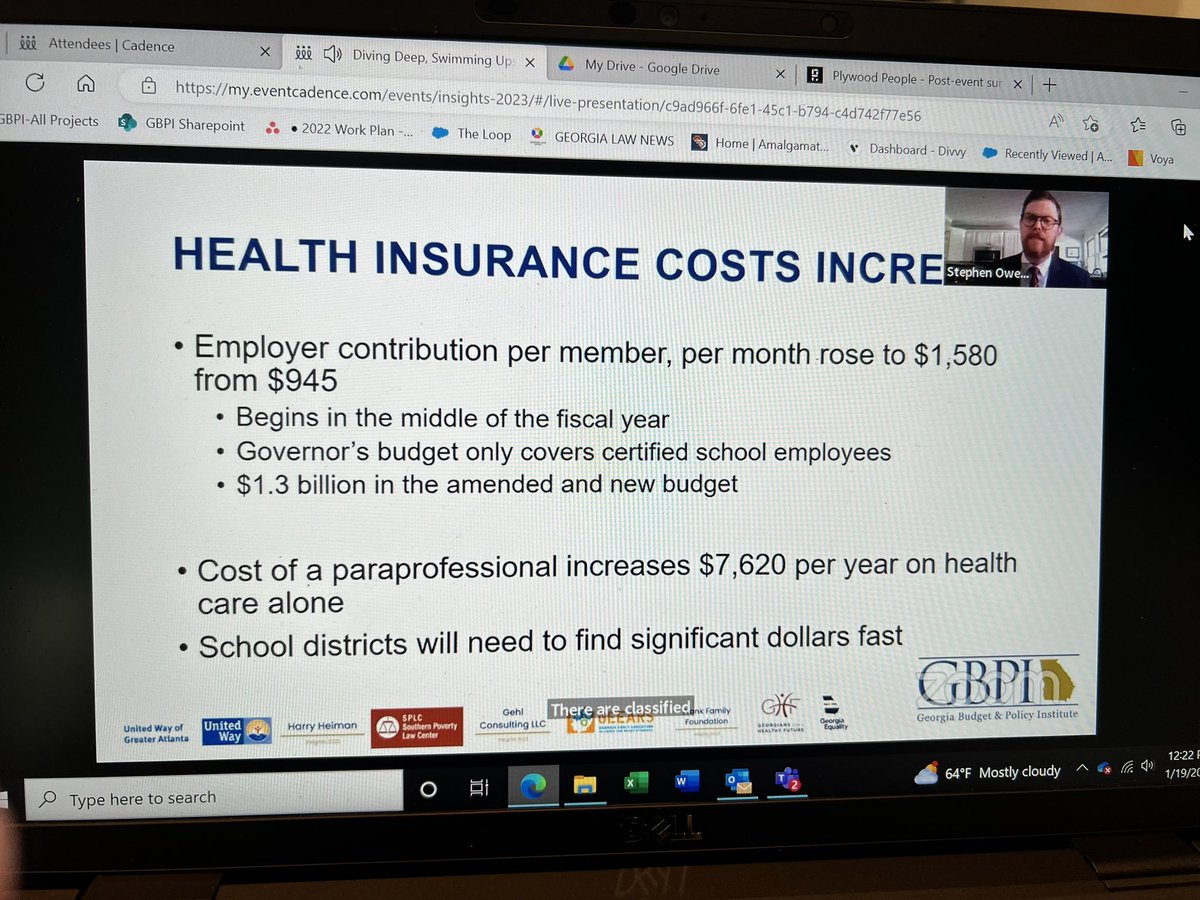 StaciFox's tweet photo. Something is amiss in the budget and @StephenJOwens_ on #Insights23 pulling back the curtain!
Districts are scrambling as they heard about this the same time the rest of us did - when the budget dropped last Friday 
@GaBudget #gapol https://t.co/QwRpPLYveT