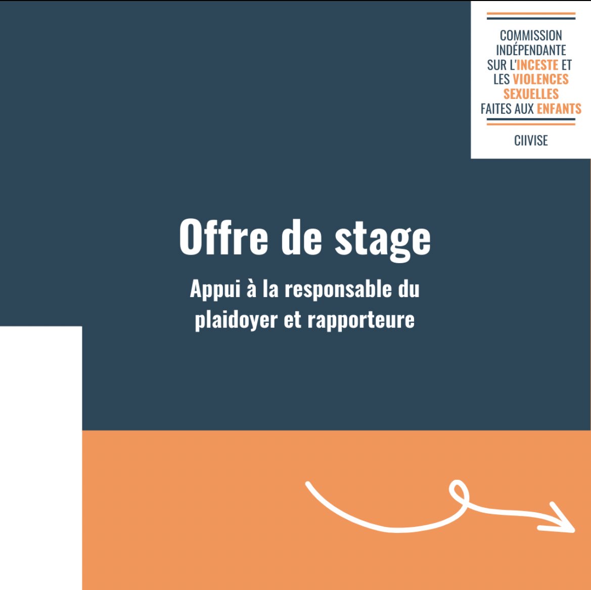 CIIVISE_contact's tweet photo. 🔎[#OffreStage]

La CIIVISE propose un stage dès mi-février, en appui à la Responsable du plaidoyer/ communication et Rapporteure.

Vous êtes engagé-e dans la lutte contre les #ViolencesSexuelles faites aux enfants ?

👀N'hésitez pas à candidater à informations@ciivise.fr https://t.co/lMKHBuY7sA