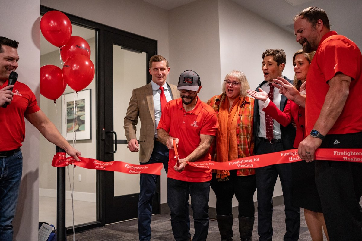 Firefighters For Healing Unveils Transitional Healing Center at Ribbon Cutting Ceremony. Founder Jake LaFerriere provided the history, vision and excitement for how this new service will support survivors, families &amp; firefighters. Photos, video and more at conta.cc/3Xp6cmz