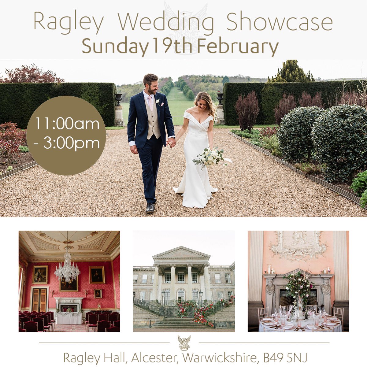 One Month Today! 💍💒

Recently engaged? Planning your wedding? Curious about whether Ragley is the right venue for you? Come along between 11am – 3pm on Sunday 19th February and meet with our passionate team &amp; expert suppliers!  Sign up today at ragley.co.uk/event/ragley-w…