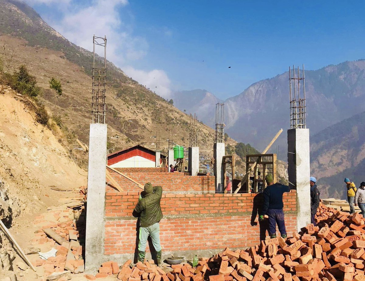 The nearest secondary school is a 1.5 hour walk each way for the pupils of Yarsa village. With a growing population, the new PTN building with 5 classrooms will enable the school to expand its provision of secondary education.
Generously funded by @NaturfreundeInt
