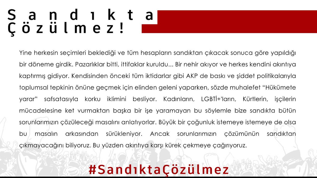 anarsistdaynsma's tweet photo. Farklı şehirlerde yaşayan anarşistler olarak diyoruz ki; sorunlarımız sandıkta çözülmez, bulunduğumuz her yerde öz örgütlenmeler oluşturalım ve mücadeleyi büyütelim.

#SandıktaÇözülmez https://t.co/EHNGFy5p0e