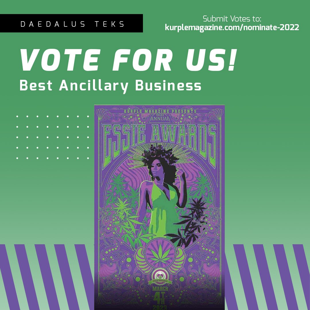 DaedalusTeks's tweet image. The Essie Awards are coming up! 🏆 Hosted by @KurpleMagazine Feel Free to nominate Daedalus Teks as "Best Ancillary Business" for being in the industry for almost a DECADE! 🙌🔥

#biotrack #biotracksupport #cannalife #nmdisposupport #supportsmallbusiness #smallbusinesssupport