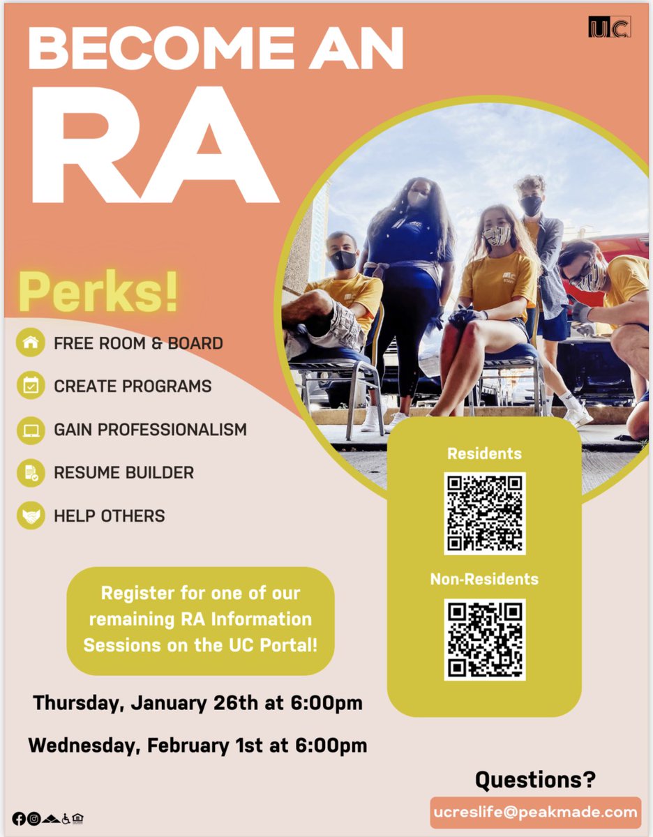 DePaulResEd's tweet image. Apply to be an RA in Lincoln or the Loop for 2023-2024! 
To register for one of the RA Info sessions for the Loop, log in to the UC Resident Portal: peakcampusuc.starrezhousing.com/StarRezPortal/….  If you do not have an existing account, first create one.  Once logged in, go to the Resident Dashboard.