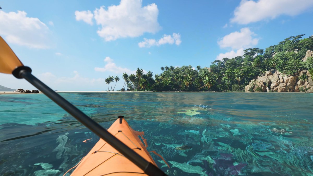 PlayStation's tweet photo. Marvel as whales breach the surface, paddle alongside dolphins, and observe turtles entering the sea in the photorealistic PS VR2 sim Kayak VR: Mirage. 

More details: https://t.co/POahiRIJPE https://t.co/PRTnuwDM0J