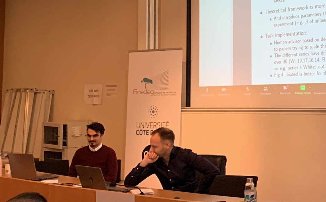 GREDEG PhD Workshop (@gredeg_workshop) on Twitter photo Martin Cimiterra kicked off the session on Human-Algorithm intercations, following by Mathieu Chevrier. Thanks to them for insightful presenations, and to <a href="/svannuccini/">Simone Vannuccini</a> and S茅bastien Massoni for their discussions! 馃捇 Martin Cimiterra kicked off the session on Human-Algorithm intercations, following by Mathieu Chevrier. Thanks to them for insightful presenations, and to <a href="/svannuccini/">Simone Vannuccini</a> and S茅bastien Massoni for their discussions! 馃捇