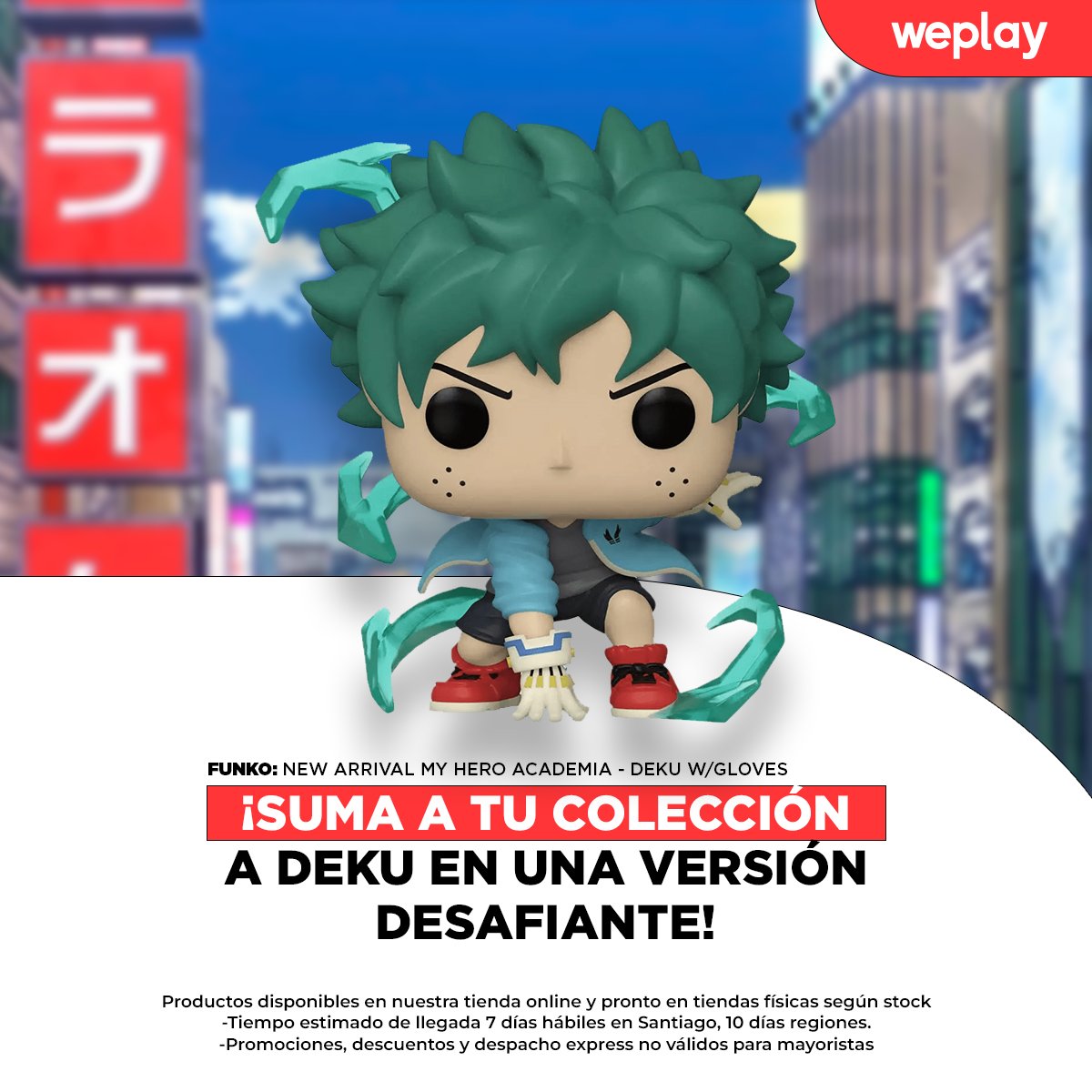weplaystore_cl's tweet photo. ¡AGRANDA TU COLECCIÓN CON ESTE ESTUDIANTE DE LA #CLASE1A DE LA #ACADEMIAUA! 😉 Disfruta el #Funko Pop! de #Deku #WithGloves 😎 Disponible en nuestra tienda online: https://t.co/L62vAmKPbG y pronto en tiendas físicas #WeplayStore https://t.co/pzwZk1g9Kq