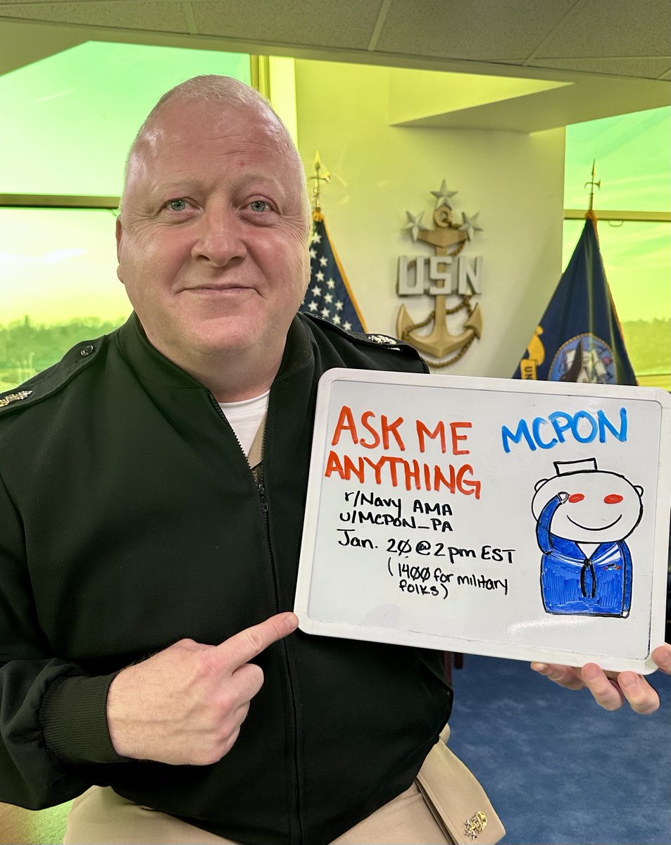 I'm hosting an AMA tomorrow, Jan.20, from 2 to 3p.m. EST. Link to my reddit thread below. reddit.com/r/navy/comment…