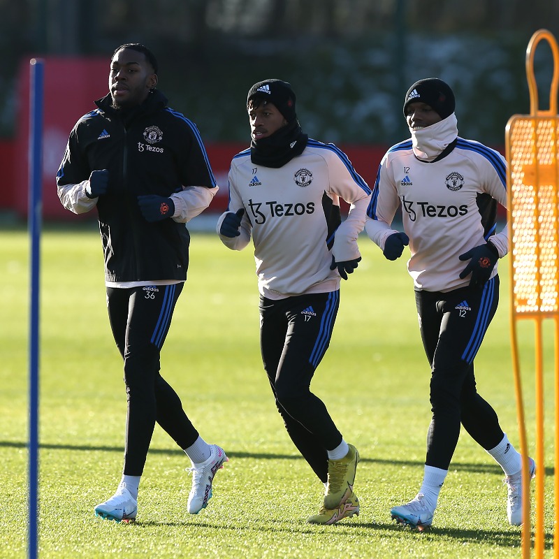 ManUtd's tweet photo. ❄️ Winter fits. 

#MUFC