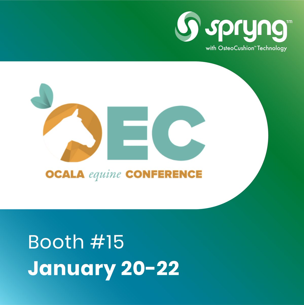 sprynghealth's tweet photo. We're on our way to Ocala! The 2023 FAEP conference starts tomorrow and we hope to see you there. Visit booth #15 to learn how you can help equine patients suffering from lameness and joint issues with Spryng™ with OsteoCushion™ Technology. #FAEP #FVMA https://t.co/5W5FkJ9dhK