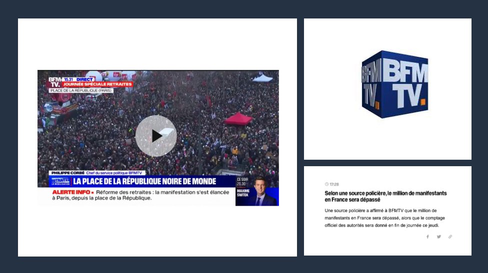 FO_Stellantis's tweet photo. [BREAKING NEWS]
"Une source policière a affirmé à @BFMTV que le million de manifestants en France sera dépassé, alors que le comptage officiel des autorités sera donné en fin de journée ce jeudi" #Retraites #retraites19janvier #manifestation #Manif19Janvier https://t.co/Jt7k66K6t7