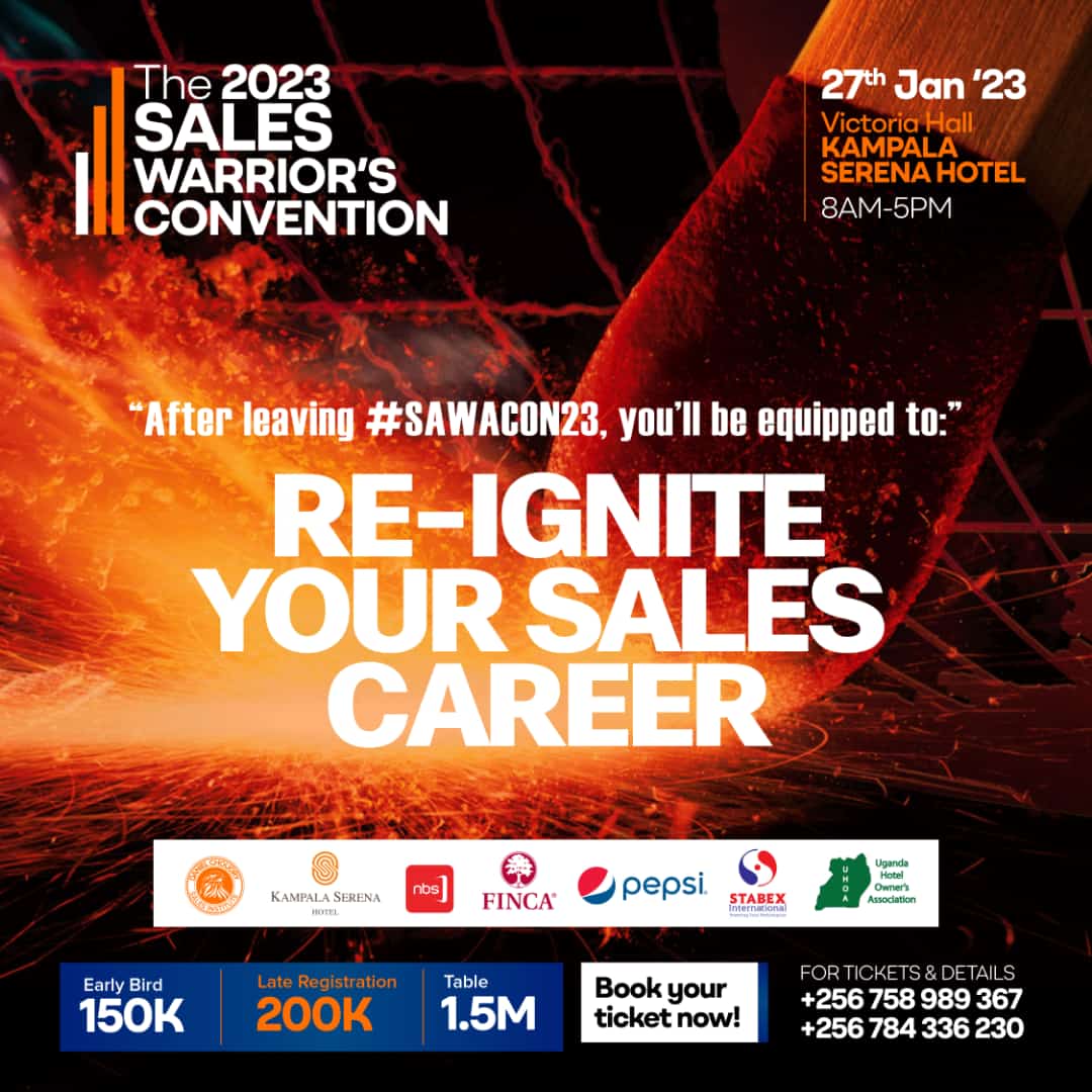 StormJuliusUG's tweet photo. Additional seminars and conferences maintain the sales of your top rivals ahead of yours. Join #SAWACON23 to learn from accomplished Sales Warriors from well-established, powerful companies. #27thJan2023 #DCSalesInstitute #KampalaSerena #LetsSaleEverything https://t.co/FqIj4zYYmF