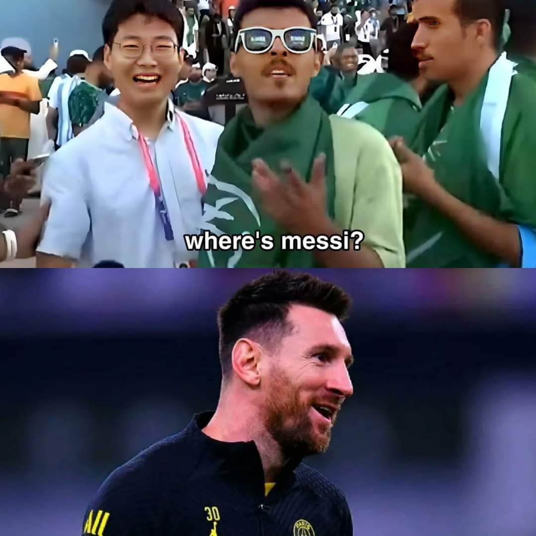 2 months later, Messi arrives in Saudi Arabia as a World Champion and scores in 3 min b against Saudi all star team 🤣🤣