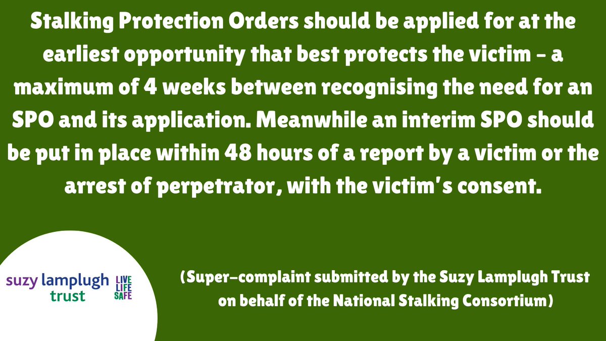 live_life_safe's tweet photo. In November we submitted (on behalf of the National Stalking Consortium) a super-complaint against the police highlighting issues with the use of #StalkingProtectionOrders. This includes a list of recommendations. To read it in full visit: https://t.co/LNc8LZATBF https://t.co/S5IWwSfAc0