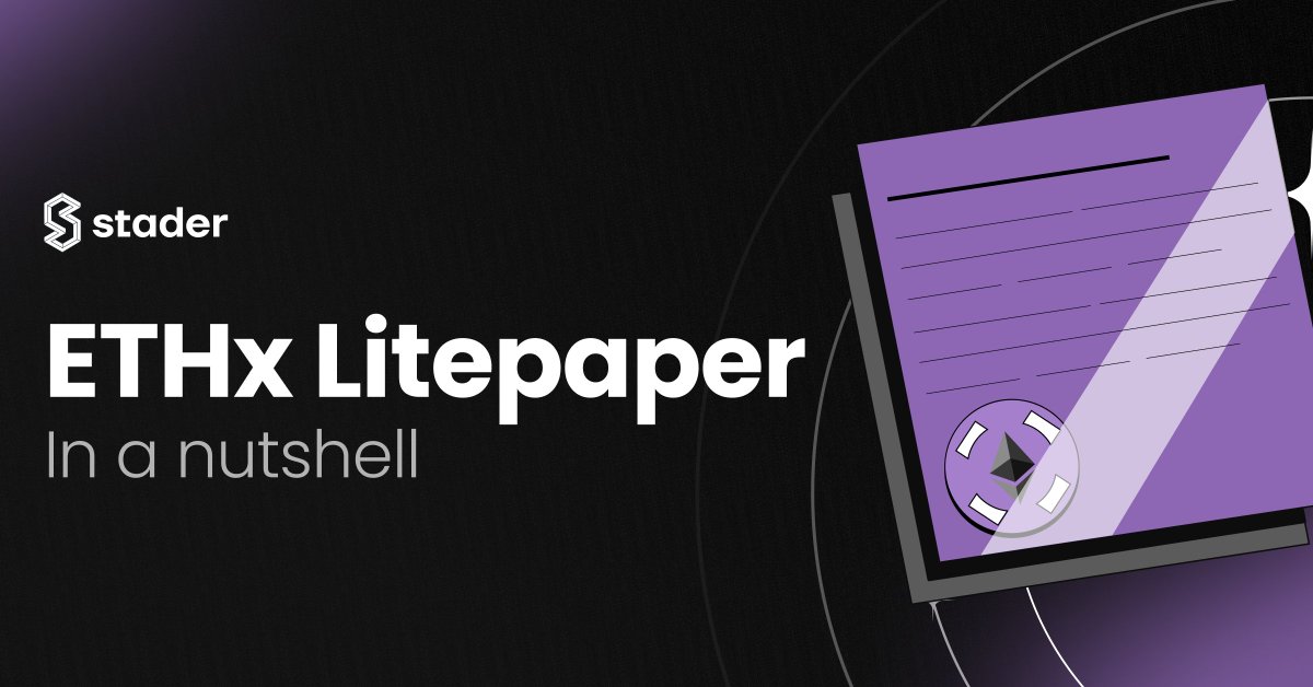 staderlabs_eth's tweet photo. Dear @ethereum community!

$ETHx litepaper launch was a massive success.

We got a lot of feedback and excitement from the community.

ETHx is designed to maximize your DeFi yield while helping decentralize Ethereum.

Here's ETHx litepaper in a nutshell for you.

👇🧵 https://t.co/PXXqNrYllD