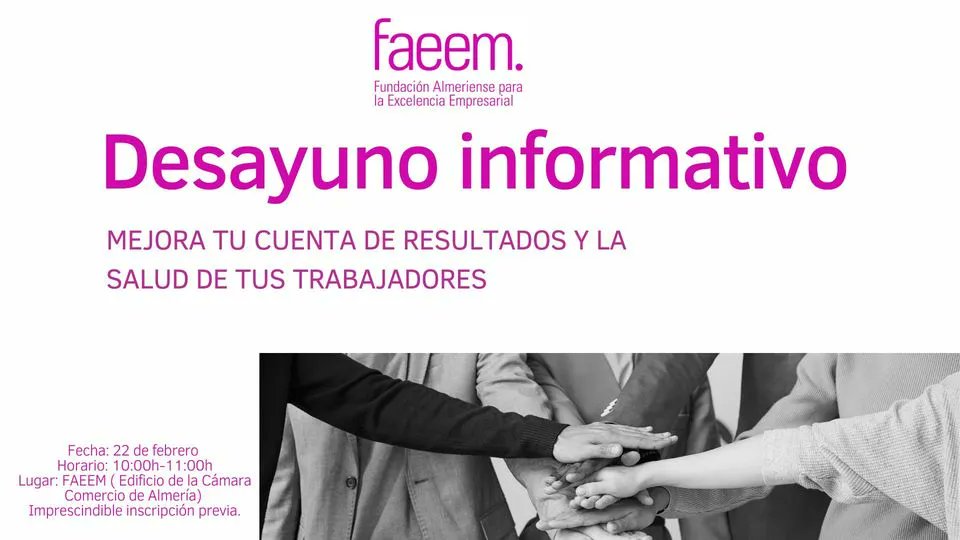 FaeemAlmeria's tweet photo. No te pierdas la oportunidad de conocer herramientas para mejorar tu cuenta de resultados y la salud de tus trabajadores. Inscríbete en el desayuno informativo impartido por Enrique de Benito, director de área de empresas Vithas.
👉https://t.co/otR3n9UyKA 22 de enero. 10.00h https://t.co/9AZIZGhfiJ
