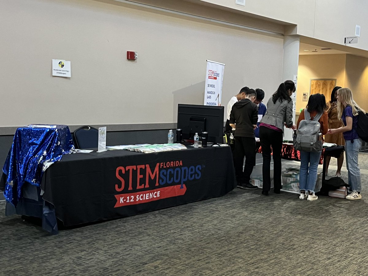 ScienceDcps's tweet photo. A huge shoutout to @STEMscopes for not only bringing amazing hands on engineering activities and teacher giveaway, BUT also sponsoring @KONAICE for ALL the students here at the @DuvalSchools Secondary Science fair! https://t.co/LPHHywzqB5