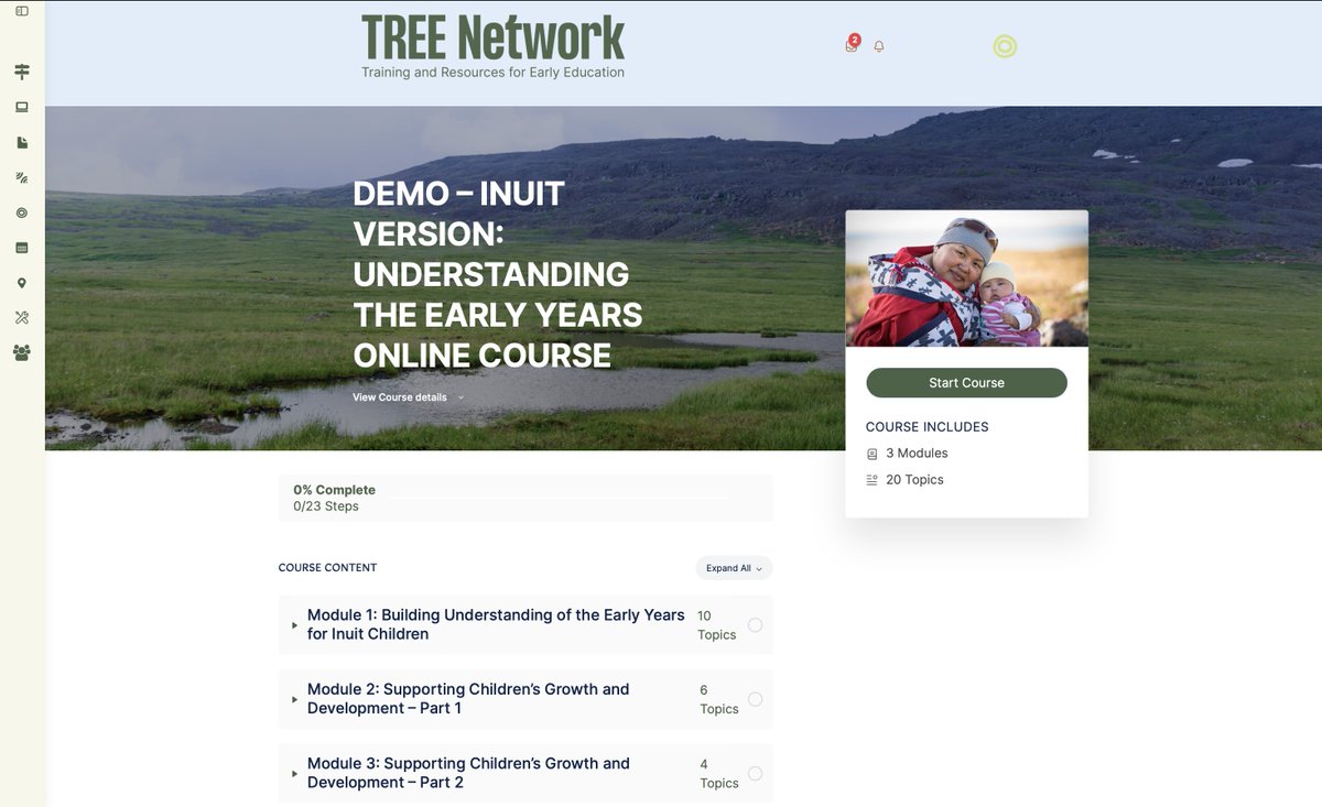 The TREE Network supports access to culturally appropriate training and professional development for early learning professionals through the co-development of the Understanding the Early Years course. 
treenetwork.themfi.ca
