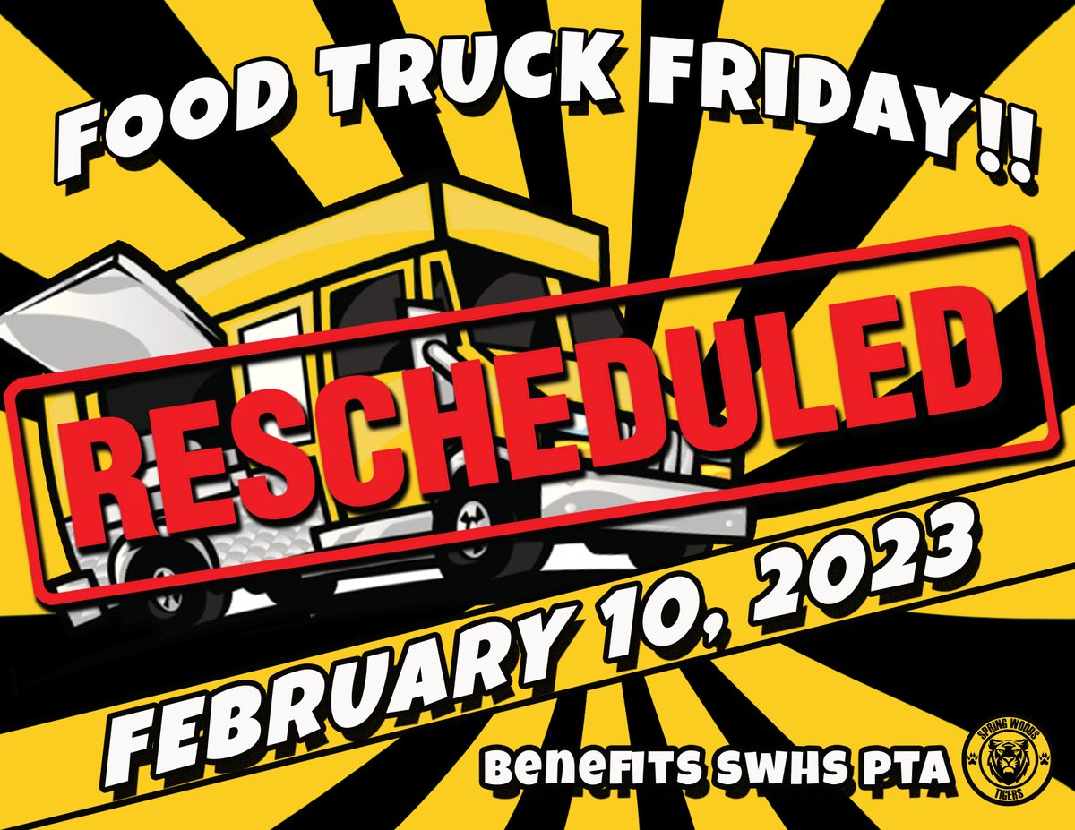 SpringWoodsHigh's tweet photo. Save the Date Tigers! Food Truck Friday and the Mardi Gras Pep Rally are both around the corner! Cannot wait to celebrate our Tigers! #allmeansall #TigerFun https://t.co/7g1YZV8hyN