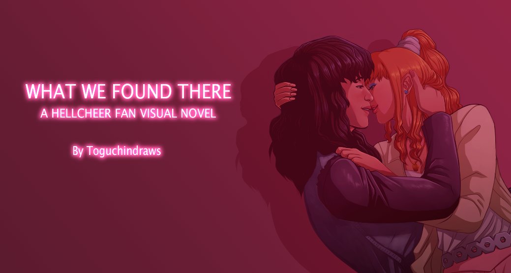 Toguchin's tweet photo. What We Found There, the free Hellcheer visual novel, is now available on itch for PC and Mac!

Please tag your spoilers #wwftspoilers, and see below for important information. 

Happy Romancing! 

https://t.co/PtldzfxZmB 

#hellcheer #eddissy #eddiemunson #chrissycunningham https://t.co/xnFkX0i5zA