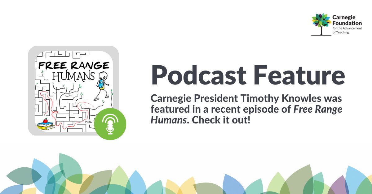 CarnegieFdn's tweet photo. Carnegie President Tim Knowles recently joined @jal_mehta and @Rodroad219 for a conversation on how past experiences have shaped his current work and the need for broader educational reform, including the #CarnegieUnit. Listen here: https://t.co/1Q1h3MXmvi https://t.co/koxjlkOyoX