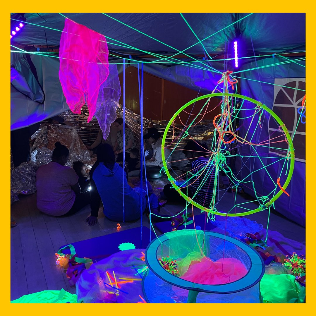 Loved creating environments with and for babies today music carried us through three immersive spaces

#spacetocreate #comicrelief #UV light #underwaterworld #props #songs #creativemusicmaking #multisensoryenvironments