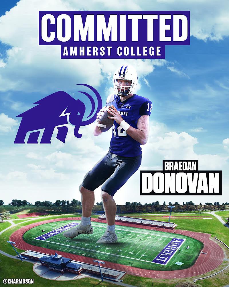 BraedanDonovan's tweet photo. Blessed to announce my commitment to the admissions process at Amherst College! Thank you for everyone who helped me along the way! @TK_247 @M2_QBacademy @StraightFastGym @charmdsgn https://t.co/To7UR1JBFE