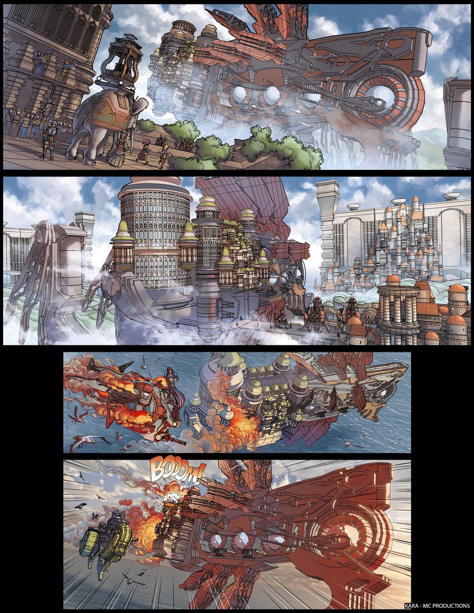 KARAFACTORY's tweet image. BACKGROUNDS / DÉCORS
From &quot;La Guerrière Innocente&quot; volume 1 &amp;amp; 2 [2012-14]
#background #set #celshading #decors #stemapunk #SailPunk #fantasy #comics #comicbooks #bandedessinee #vaisseau #mechadesign #mecha #heroicfantasy