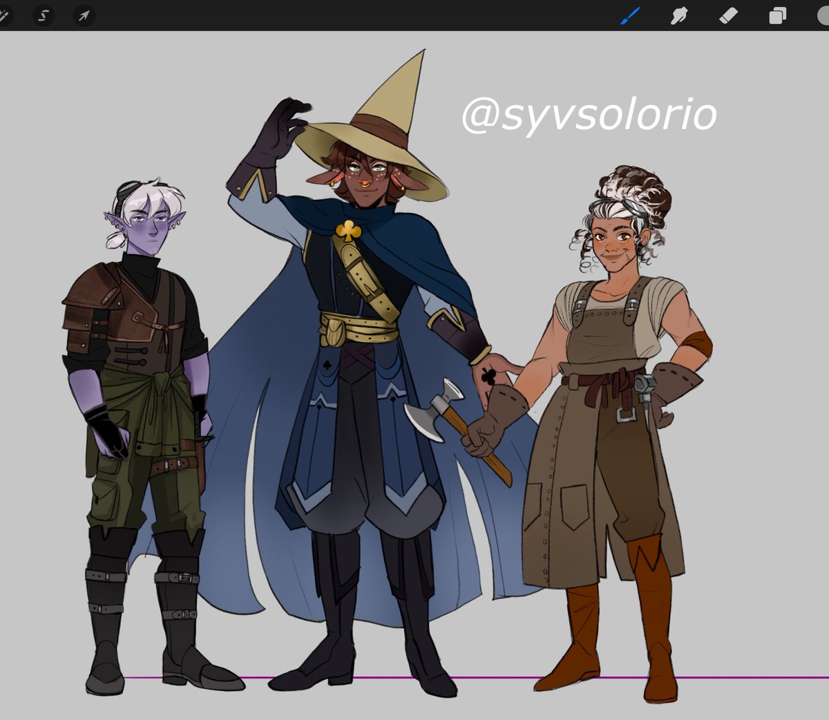 syvsolorio's tweet photo. Owen, Es'proc and Farva! All @X_Twistedsix_X's characters from our current campaign #dnd #dnd5e #ttrpg #ttrpgcommunity #DnDcharacter #Drow #linesheet https://t.co/CI2u825IaM
