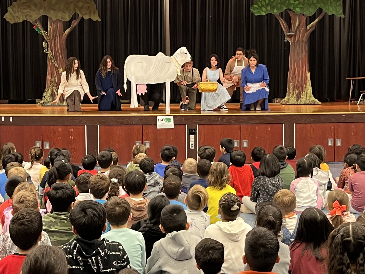MONTYOHES's tweet photo. OHES first graders watched some of their favorite fairy tale characters come to life as our MHS Children's Theater group performed their interpretation of Into the Woods, Jr. this morning! https://t.co/TaoEyHtKkH