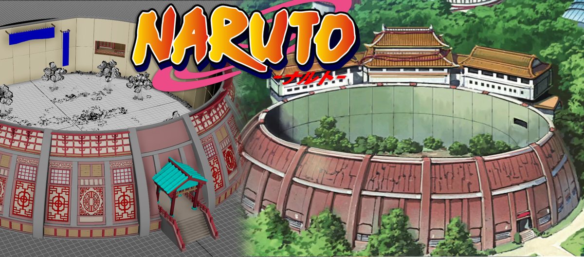 GameDevRepublic's tweet photo. WIP 3d Naruto Chunin Exam Stadium in the style of For Honor made with #Maya, #ZBrush, and #Blender3d.

#NARUTO #BORUTO #3dart #narutofanart #NarutoShippuden #3dmodeling #gamedev  #ForHonor #blender #3D  #gamedev #indiedev https://t.co/uIXxN0NUBl