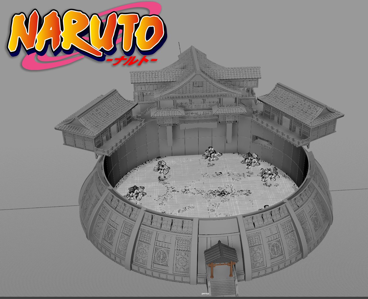 GameDevRepublic's tweet photo. WIP 3d Naruto Chunin Exam Stadium in the style of For Honor made with #Maya, #ZBrush, and #Blender3d.

#NARUTO #BORUTO #3dart #narutofanart #NarutoShippuden #3dmodeling #gamedev  #ForHonor #blender #3D  #gamedev #indiedev https://t.co/uIXxN0NUBl