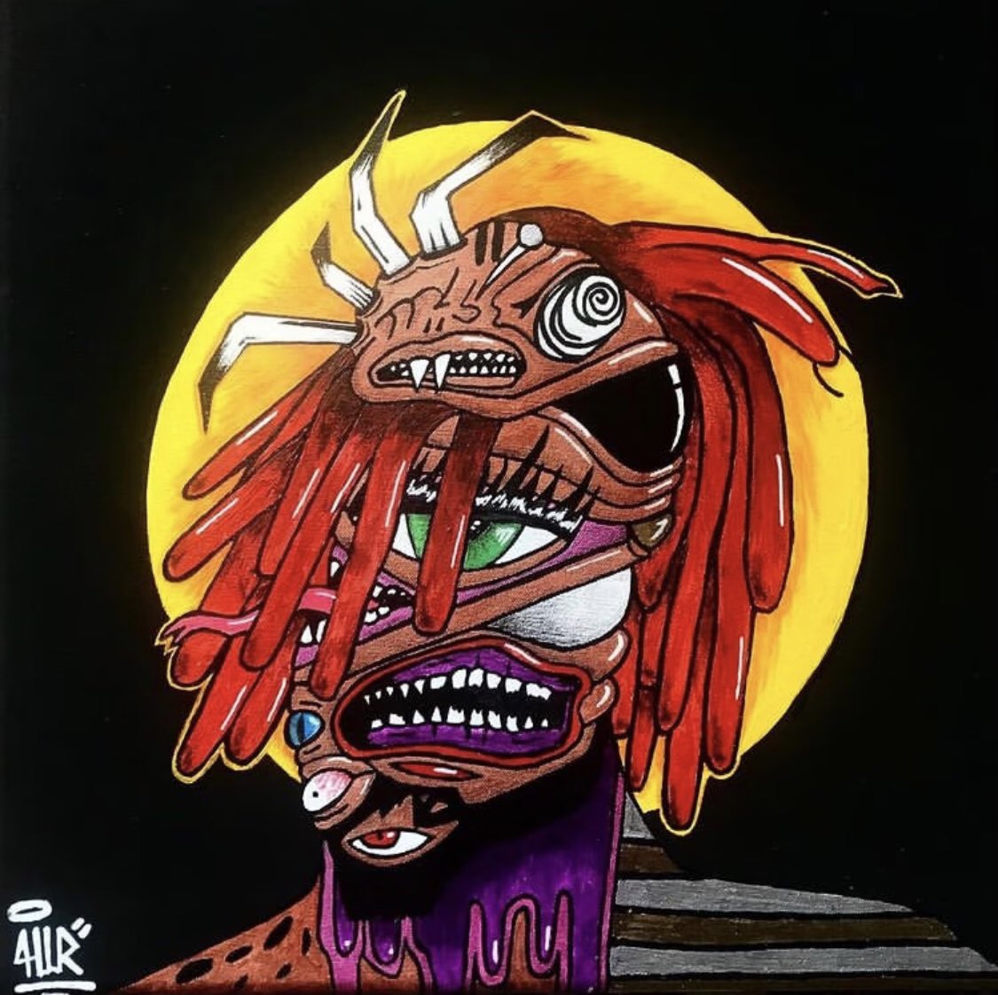 I also do 1/1 #NFT art I’m an artist in real life

Oil painted on 25*25 Canvas 

It’s a self portrait of me when I was on acid bad vibes I call if my nightmare I mean me is my worst nightmare ever!

Price:0.01 eth

My tag HLR on it also gonna Share WIP

opensea.io/assets/matic/0…
