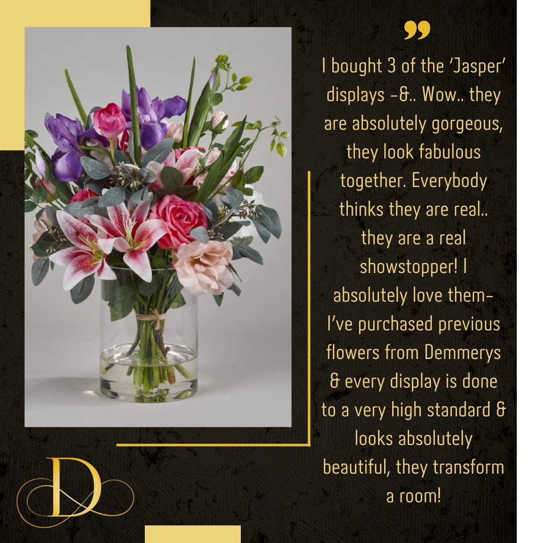 Demmerys's tweet photo. Rhianon purchased not one, not two, but three of The Jasper to make a real statement in her home, and her kind words about our floral arrangements mean so much to us! https://t.co/IjRjTbEZ8z #artificialflowers #artificialflowerarrangement #floralarrangement #mixedflowers https://t.co/ONsc3colqj