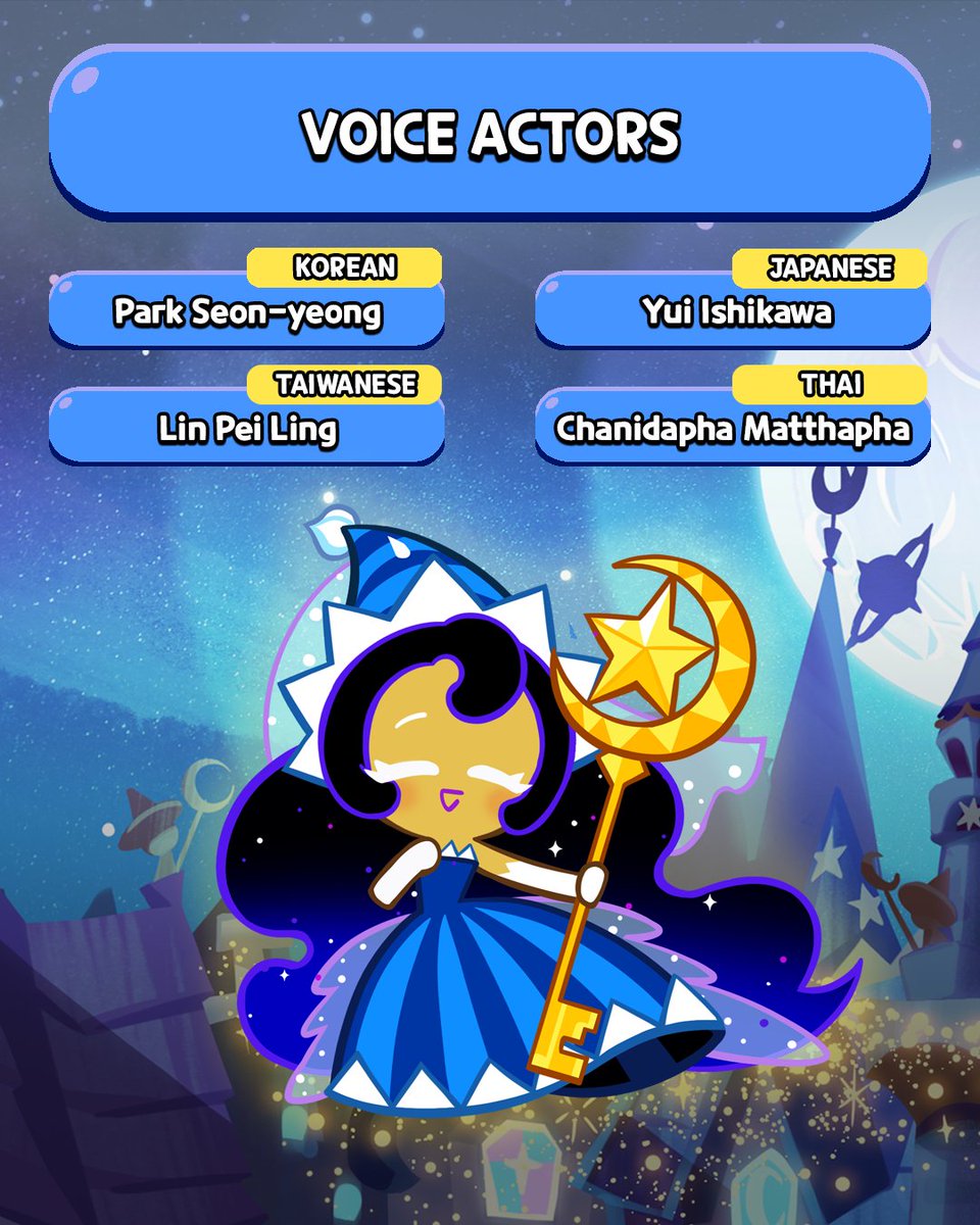 CRKingdomEN's tweet photo. Welcome to the City of Wizards, one and all! Please join us in giving a warm welcome to our Slumbering Moon, @gkbowes as the voice of #MoonlightCookie! 🌙 💙 

#CookieRun #CookieRunKingdom #GKBowes #VoiceActor #VoiceActing https://t.co/9Ejkjv1zE9
