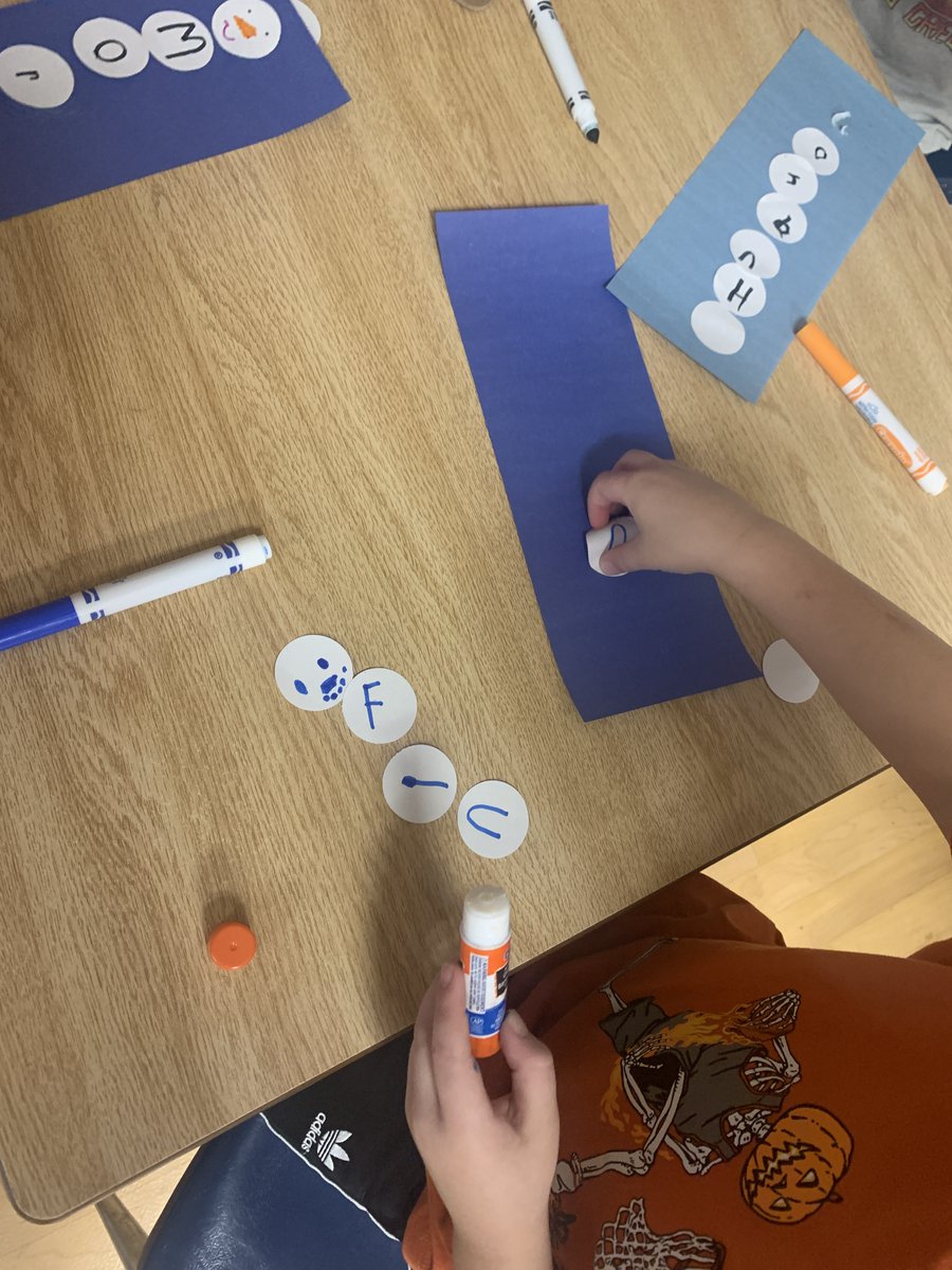 MissVoisin's tweet image. A new Winter craft to add to our Free Play! Students were busy creating their snow-people with their names. One student made one for himself, his mom and his dad. He said, &quot;My name is the tallest!&quot; #NameRecognition #FineMotorPractice @SPPDurham