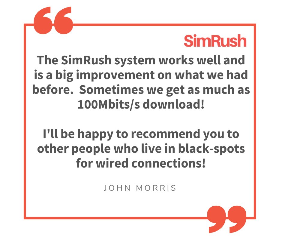 Check out this fabulous review from a happy SimRush customer!
#broadband #testimonial #happycustomer #5G
