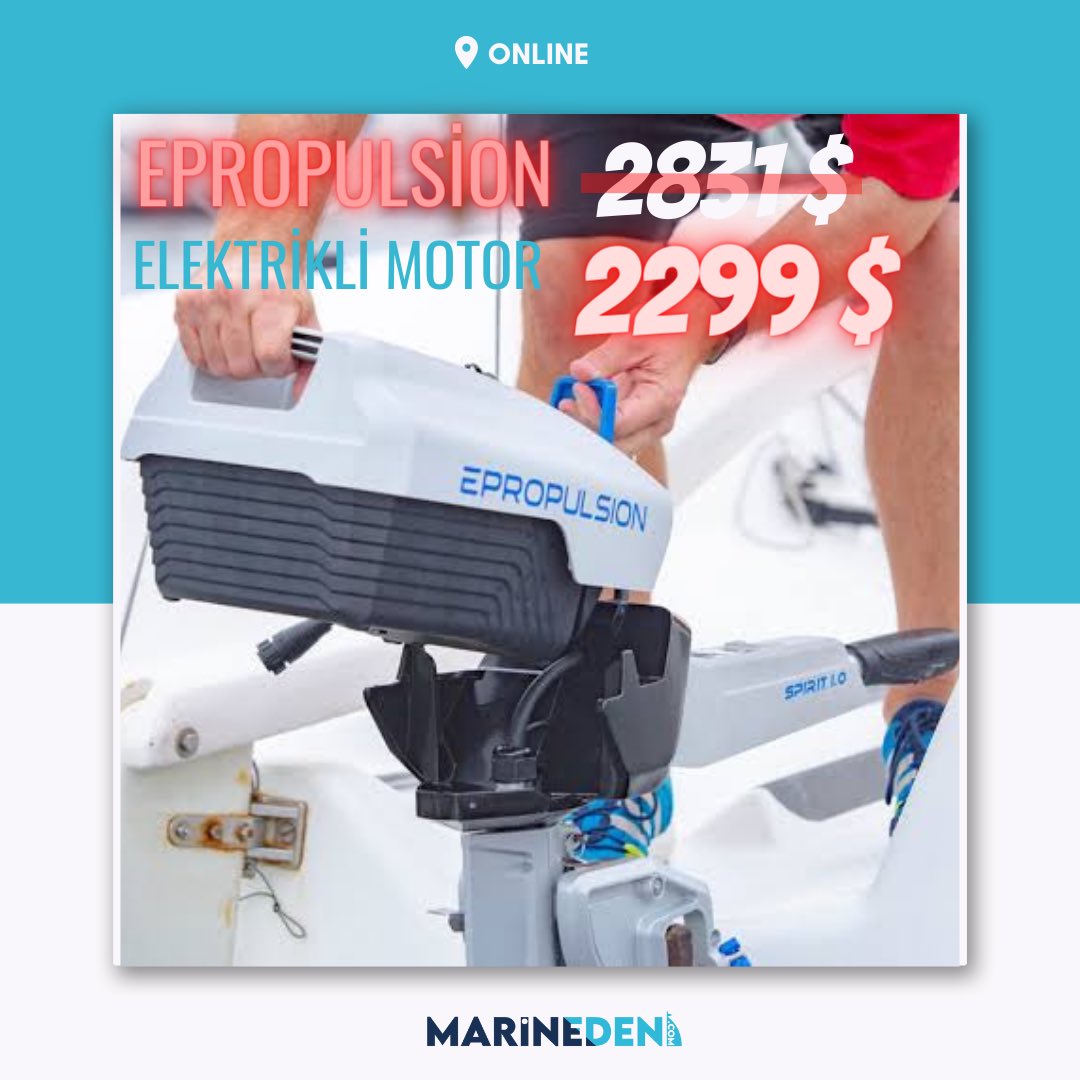 ePropulsion Elektrikli Motorlarda büyük kampanya ! İndirim fırsatını kaçırmamak için web sayfamızı ziyaret etmeyi unutmayın ! Son 10 gün ! 

Yeni nesil denizcilik ! 

#marineden #marinedencom #yelkenli #sailboat #beneteau #sailing #tekne #naviga #yacht #motoryat #katamaran