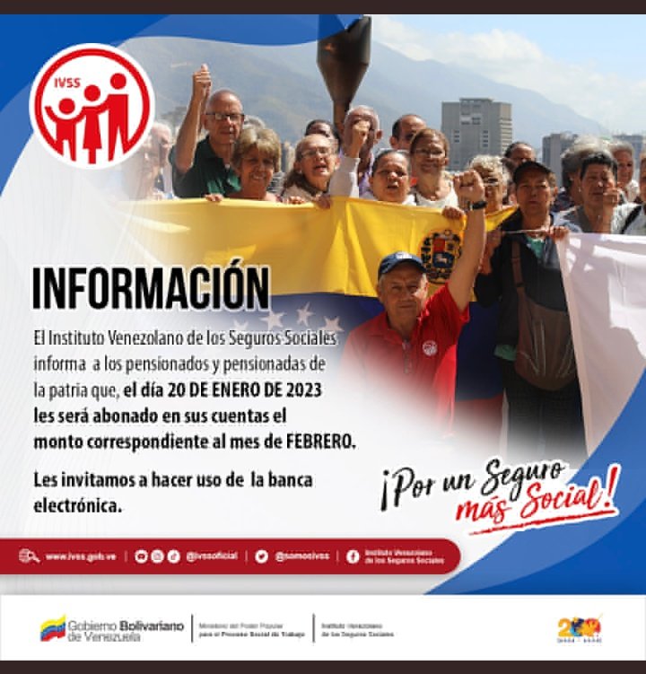 ATENCION PENSIONADOS, MAÑANA SE HARÁ EFECTIVO EL PAGO DE SU PENSIÓN POR 130BS 

SE LES RECOMIENDA USAR SUS TARJETAS DE DÉBITOS Y LOS CANALES ELECTRÓNICOS.